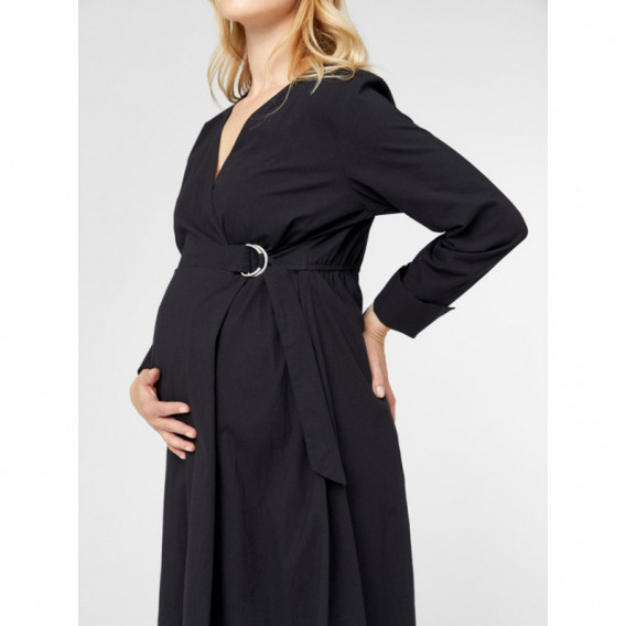 Φόρεμα εγκυμοσύνης σε μαύρο χρώμα, με ζώνη Mamalicious 99658 3