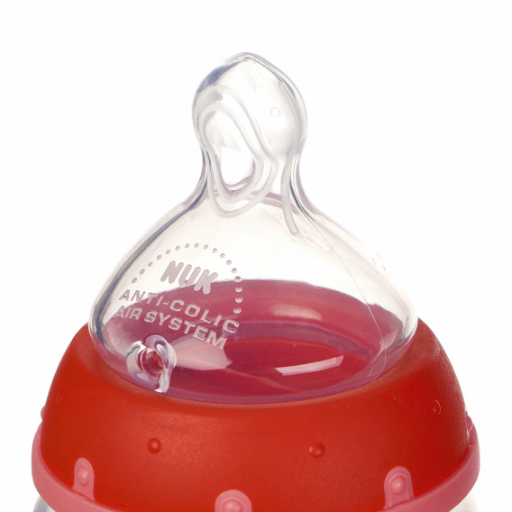 Μπουκάλι τροφοδοσίας πολυπροπυλενίου, κόκκινο, με 2 σταγόνες, 0 + μήνες, 300 ml. NUK 99810 5